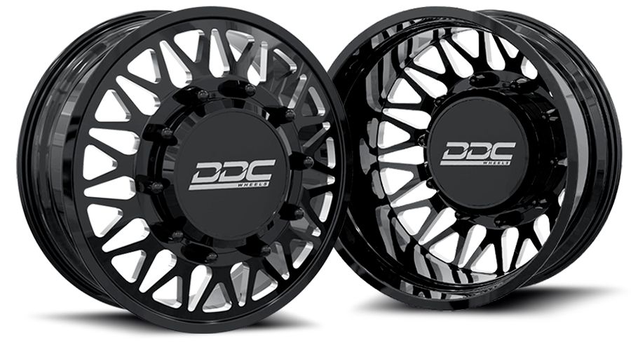 DDC Wheels 24BM-20-210 The Mesh Forged Dually 20x8.25 8x210 Black & Milled Wheel Package | 2011-2023 GM Silverado/Sierra 3500HD