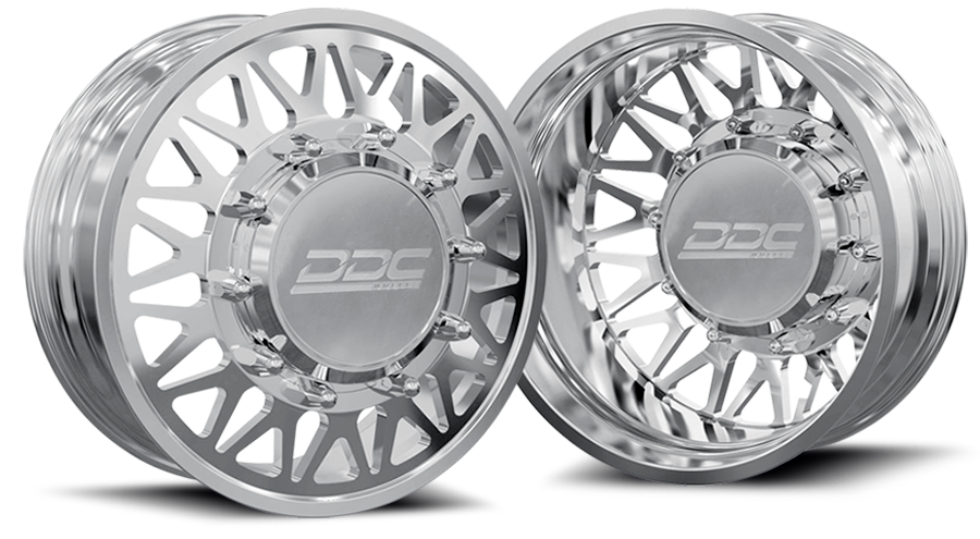 DDC Wheels 24PL-20-210 The Mesh Forged Dually 20x8.25 8x210 Polished Wheel Package | 2011-2024 GM Silverado/Sierra 3500HD
