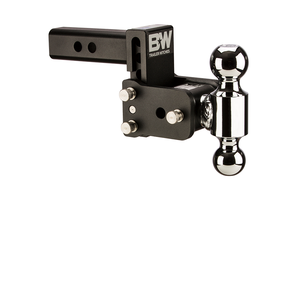 B&W TS10035B Black Tow & Stow 1-7/8x2 Dual Ball Hitch with 2 inch Shank, 3 inch Drop, 3.5 inch Rise | Universal