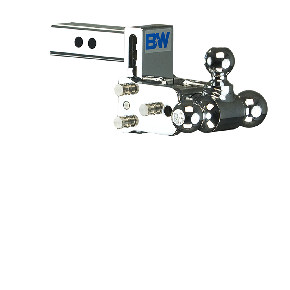 B&W TS10047C Chrome Tow & Stow Triple Ball Hitch with 2 inch Shank, 3 inch Drop, 3.5 inch Rise | Universal