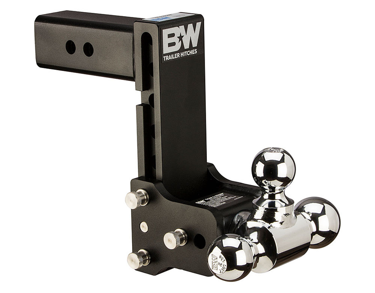 B&W TS20049B Black Tow & Stow Triple Ball Hitch with 2.5 inch Shank, 7 inch Drop, 7.5 inch Rise | Universal