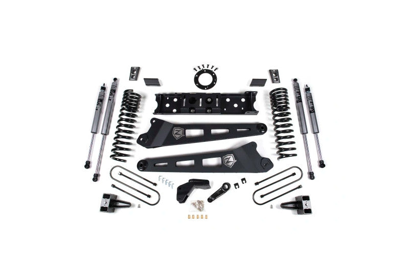 Zone Offroad D102N 4 inch Radius Arm Lift Kit - Nitro Shocks, 3 Rear Blocks, with Overload | 2019-2024 RAM 3500 4WD Gas
